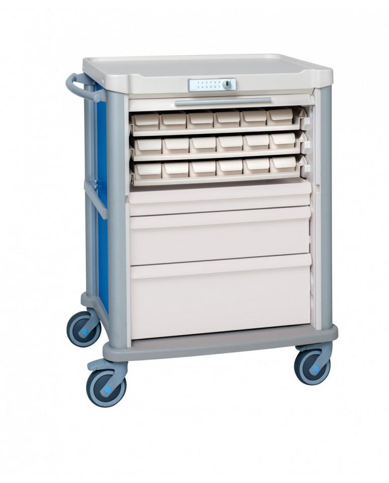 MEDICATION CART EOLIS 600X400 WITH 18 PATIENTS WITH ROLLING SHUTTER AND