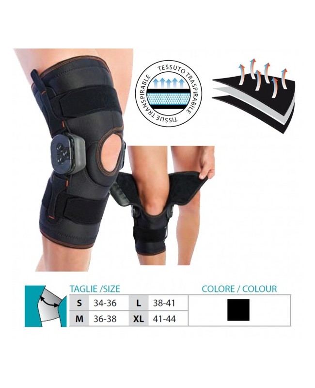 Open KneeBrace With Upper And Lower Adjustment Straps Cod. 4112