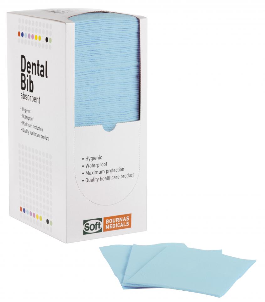 Dental bibs 2ply paper + 1ply PE Bournas Medicals
