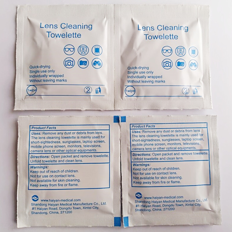 Quickdrying eyeglasses cleaning wipes /Lens Cleaning wipes Shandong