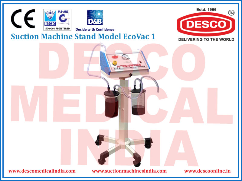 SUCTION MACHINE STAND MODEL ECOVAC 1 DELUXE SCIENTIFIC SURGICO PVT LTD