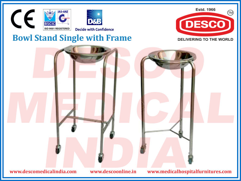 BOWL STAND SINGLE WITH FRAME DELUXE SCIENTIFIC SURGICO PVT LTD