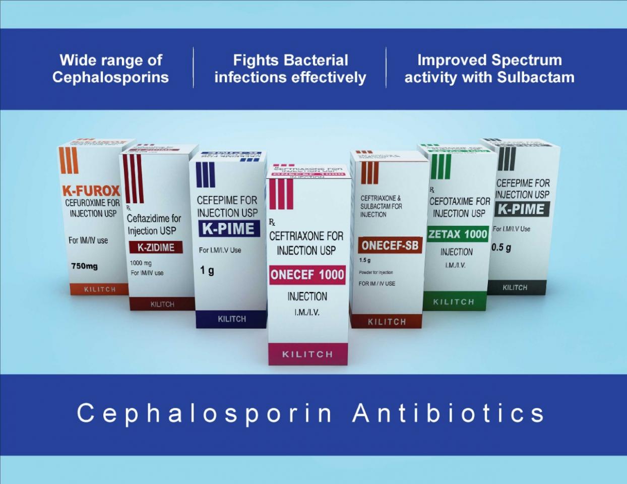 ROIVIT, ROIPAR, pH7, CSEAL, 9VIT, Cephalosporins ,Broad spectrum