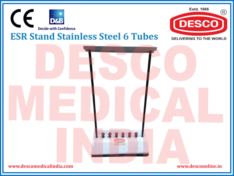 ESR STAND STAINLESS STEEL 6 TUBES DELUXE SCIENTIFIC SURGICO PVT LTD