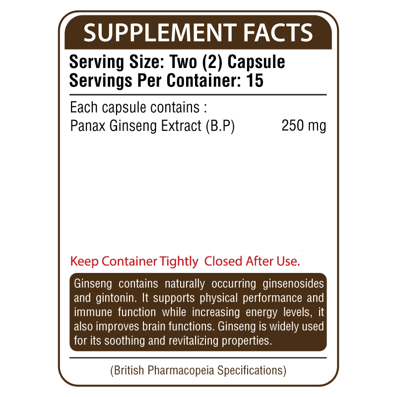 GINSENG Panax Ginseng Boosts Energy & Immune Health Nutrifactor