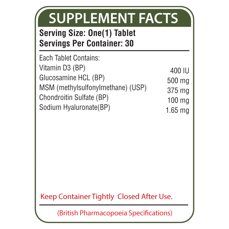 JOINTIND Glucosamine Vitamin D3 Joints Support Formula Nutrifactor