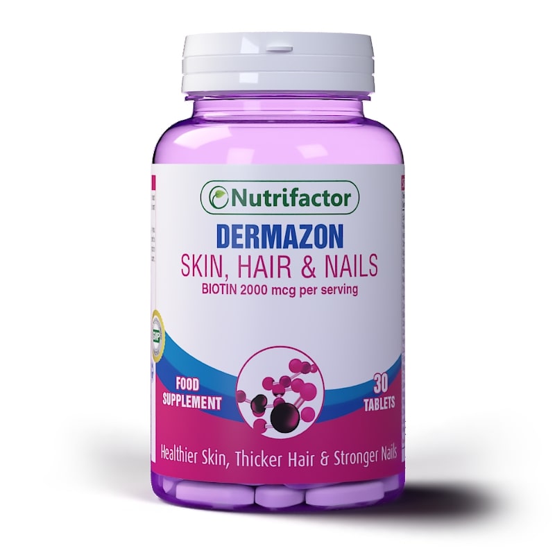 DERMAZON Vitamin D3 Biotin Niacin Promotes Healthy Hair, Glowing Skin & Strong Nails