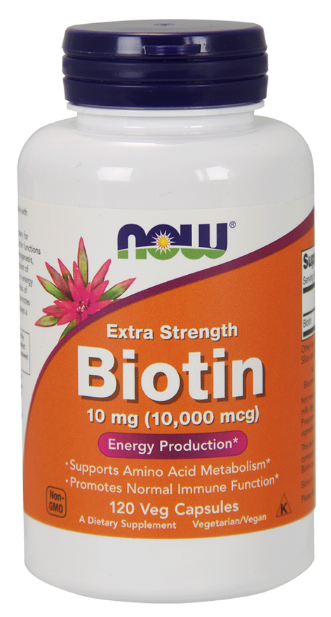 NOW Biotin 10,000 mcg Extra Strength Vcaps 120s