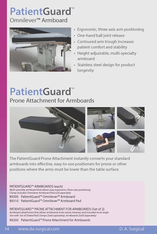 PatientGuard Prone Armboard Dan Allen Surgical