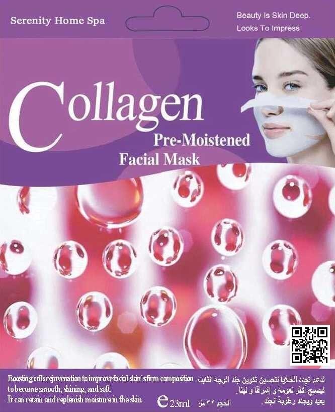 Serenity Home Spa Collagen PreMoistened Facial Mask Dynatabs LLC