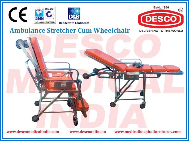 ambulance stretcher cum wheelchair deluxe scientific jas ambulance