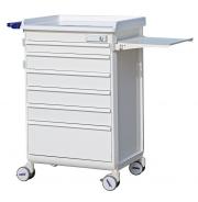 MODU-FLEX nursing cart/trolley with telescopic drawers with central locking system with code lock MODU-FLEX nursing cart/trolley with telescopic drawers with central locking system with code lock