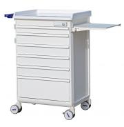 MODU-FLEX modular nursing cart/trolley with telescopic drawers with central locking system with code lock