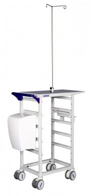 MODUL-iT Open nursing trolley with waste bin and IV-pole MODUL-iT Open nursing trolley with waste bin and IV-pole