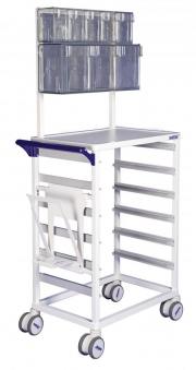 MODUL-iT Open nursing trolley with waste bag holder and tilt bins