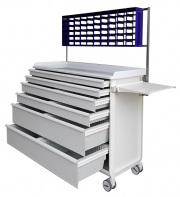 MODU-FLEX cart/trolley with telescopic drawers and mounting structure MODU-FLEX cart/trolley with telescopic drawers and mounting structure